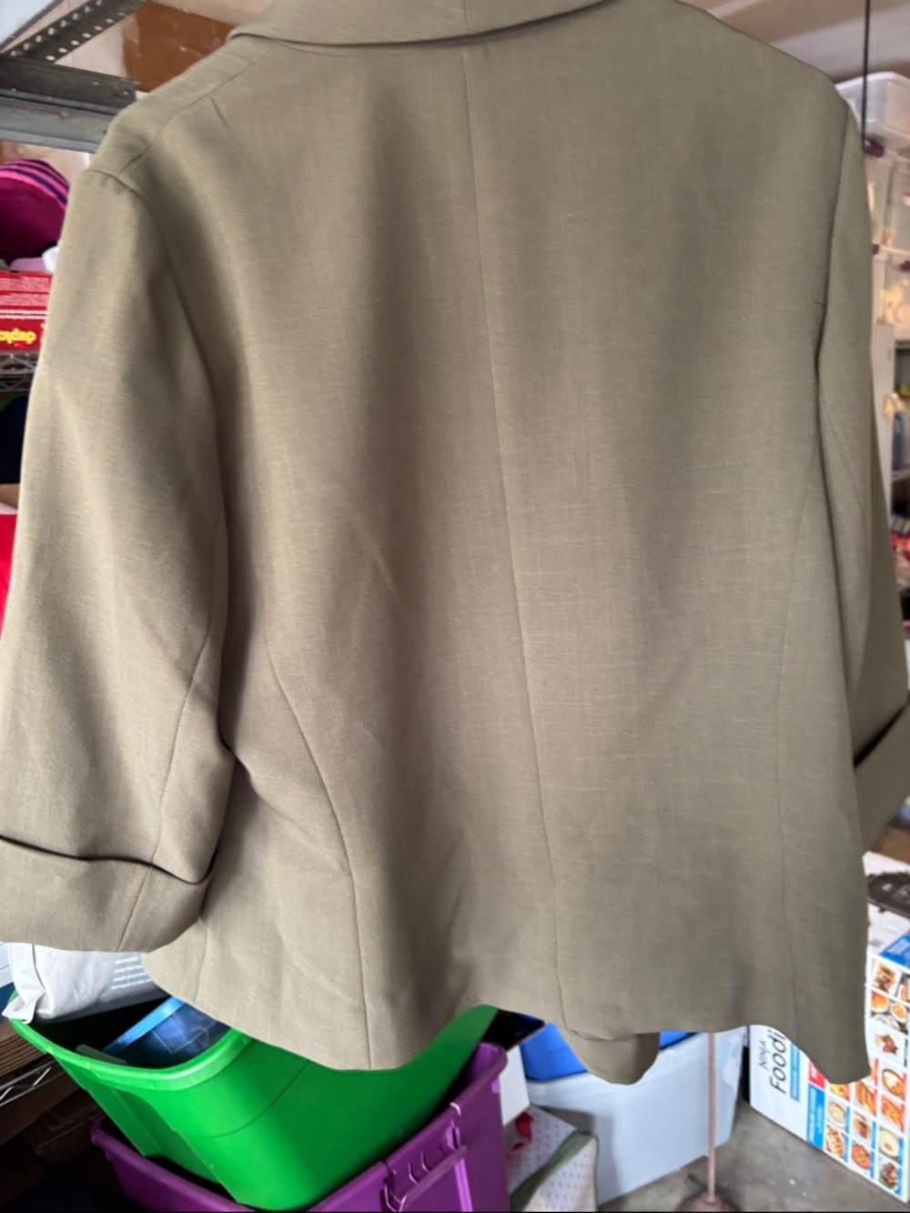 Jones Studio Olive Green Open Front Blazer - Picture 3 of 3